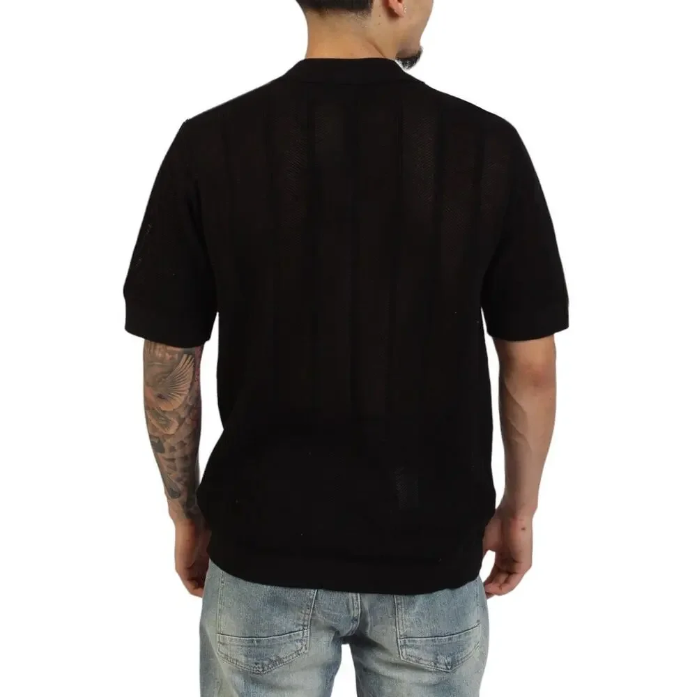 Wesc S/S POLO BUTTON FRONT SWEATER PEARL BUTTONS Unisex Men's Size MEDIUM‎ NWT
